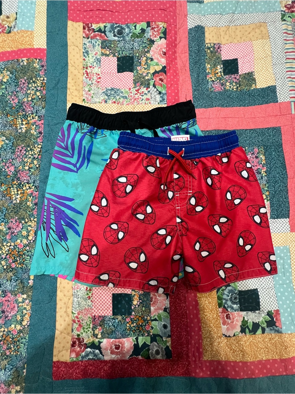 Marvel Red and Blue Boys Swim Trunks